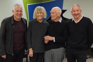 From left, Ashley Capps, Carla Bley, Steve Swallow and Andy Sheppard at Big Ears in 2019. (Photo by Patrick Hinley)